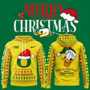 Oregon Ducks Merry Christmas Hoodie 2024
