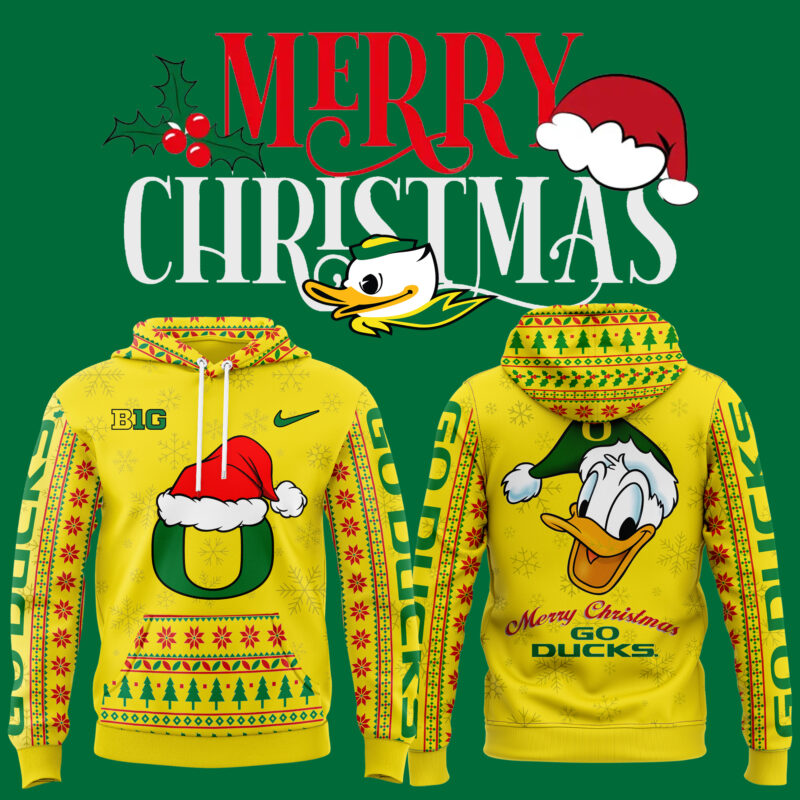 Oregon Ducks Merry Christmas Hoodie 2024