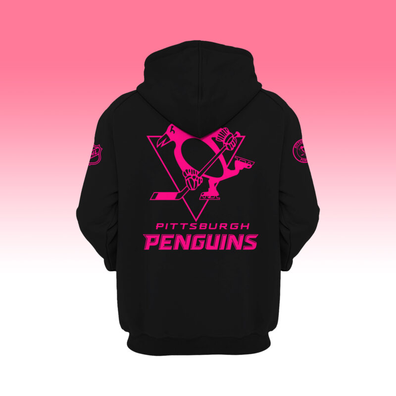 Women’s Nike Pittsburgh Penguins 2024 NHL Breast Cancer Awareness Month Pullover Hoodie - Image 3
