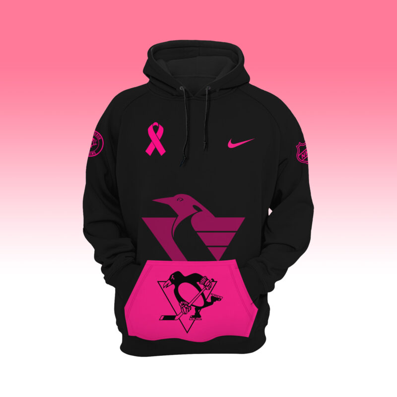 Women’s Nike Pittsburgh Penguins 2024 NHL Breast Cancer Awareness Month Pullover Hoodie - Image 2