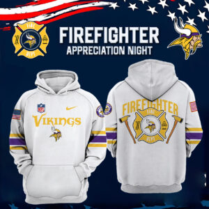 Women’s Minnesota Vikings x 2024 Firefighter Appreciation Night Premium Limited Pullover Hoodie