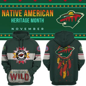 Women’s Minnesota Wild 2024 Native American Heritage Month Premium Limited Pullover Hoodie
