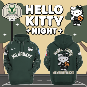 Women’s Nike Milwaukee Bucks x Hello Kitty Night 2024 Premium Limited Pullover Hoodie