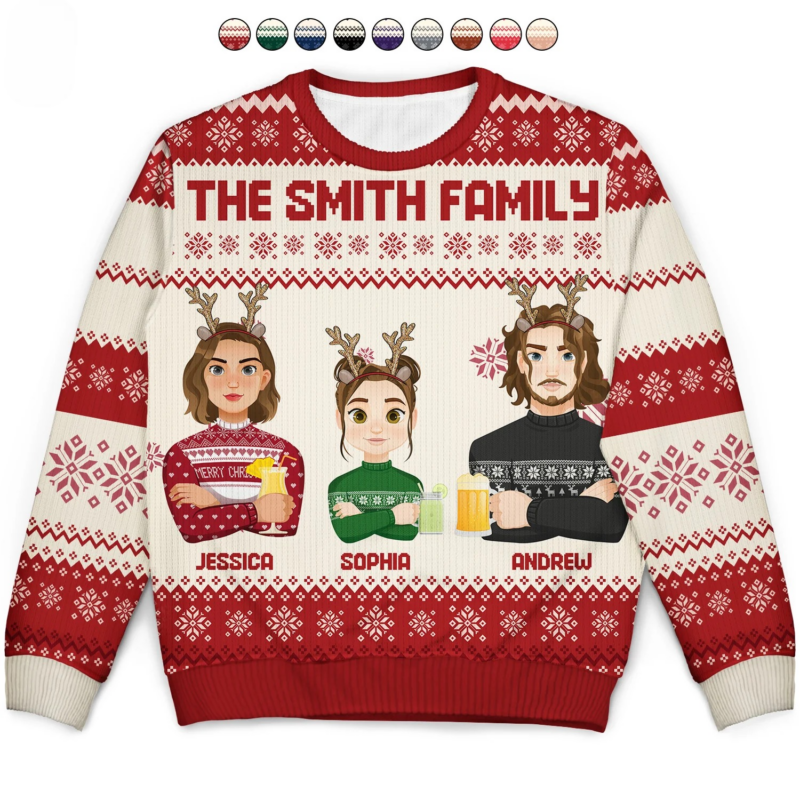 Flat Art - Christmas, Funny Gif Personalized Unisex Sweater
