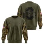 Ohio State Buckeyes Nike Camo 2024 Salute to Service Club Fleece Pullover Sweatshirt