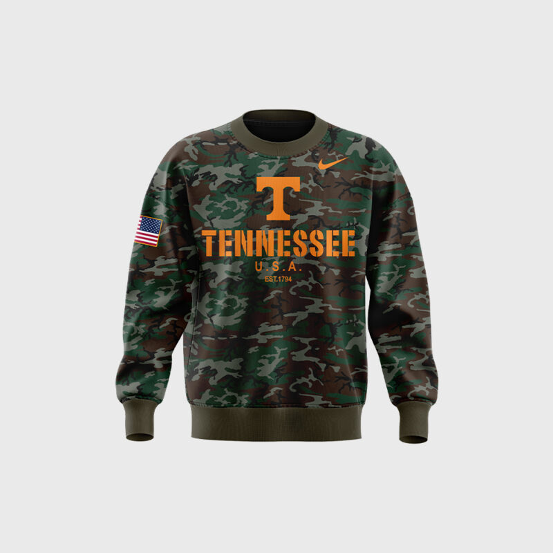 Tennessee Football Nike Camo 2024 Salute to Service Sweatshirt - Image 2