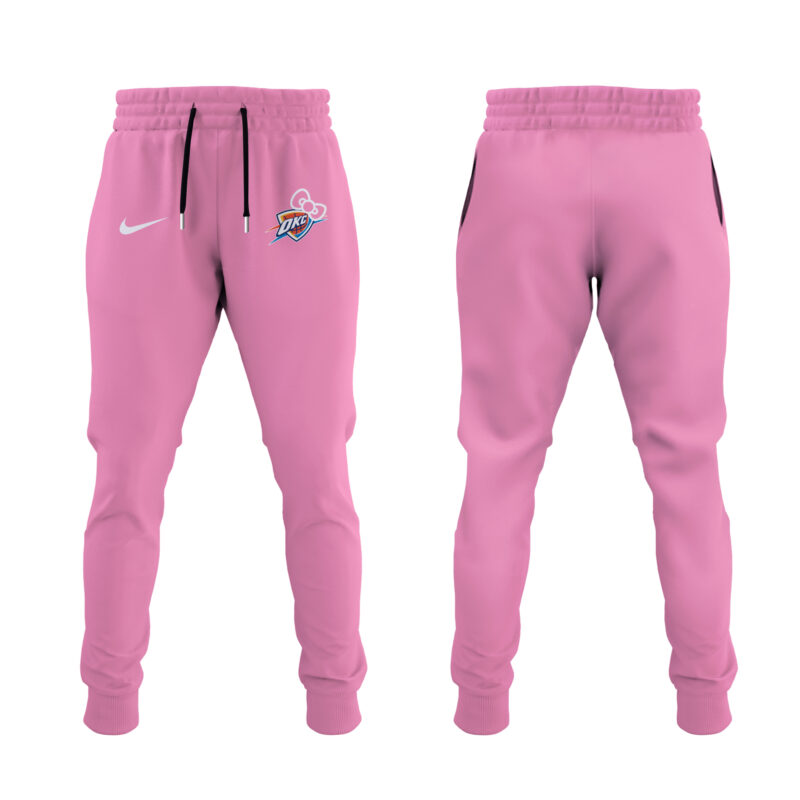 Special New Oklahoma City Thunder x Hello Kitty Pink Tshirt 2024 - Image 5