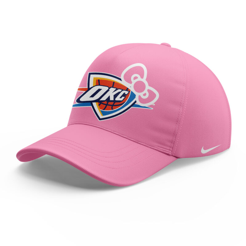 Special New Oklahoma City Thunder x Hello Kitty Pink Tshirt 2024 - Image 4