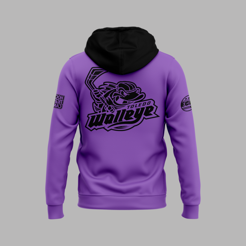 Toledo Walleye x Hockey Fights Cancer 2024 Pullover Hoodie - Image 3