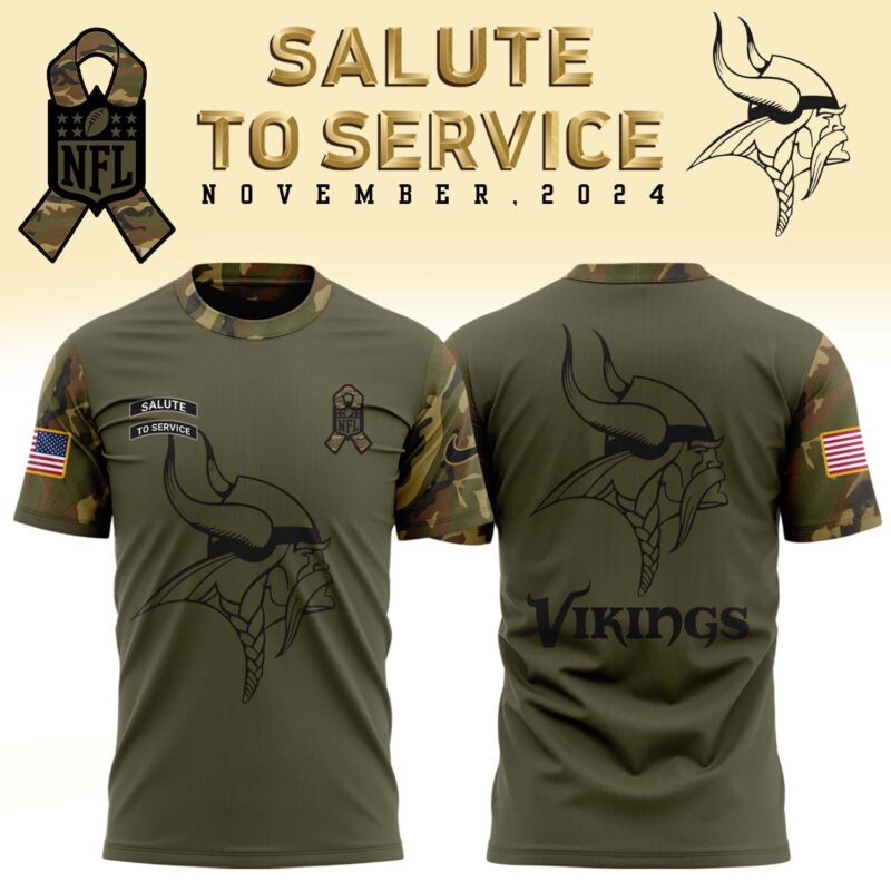Men’s Minnesota Vikings Nike QNmo 2024 Salute to Service Tee