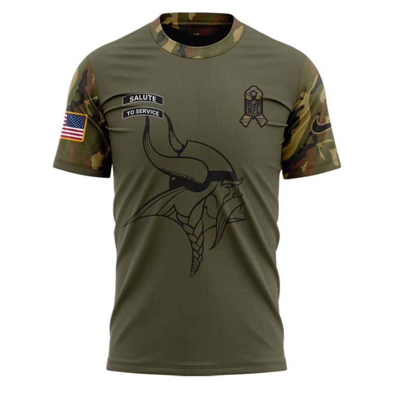 Men’s Minnesota Vikings Nike QNmo 2024 Salute to Service Tee - Image 2