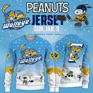 Toledo Walleye x 2024 Peanuts Night Limited Edition Knitted Sweater