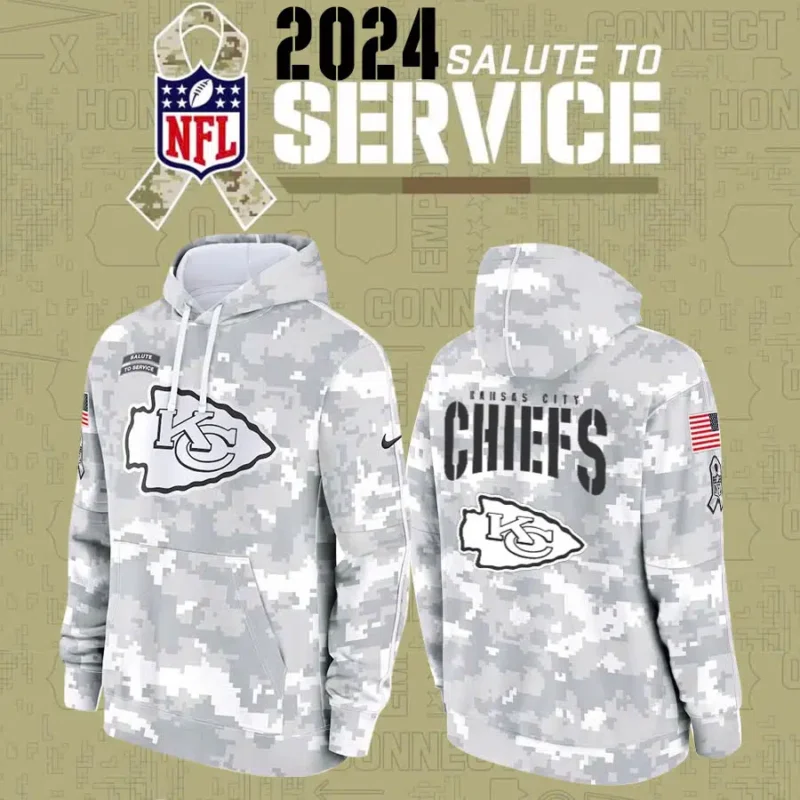 Kansas City Chiefs Arctic Camo 2024 Salute to Service Hoodie