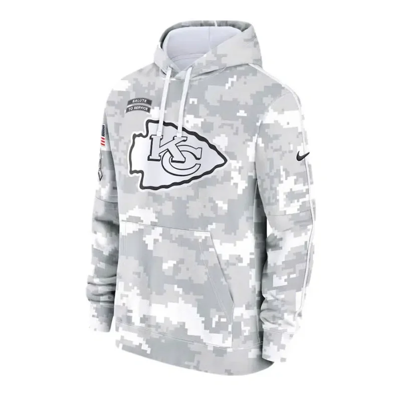 Kansas City Chiefs Arctic Camo 2024 Salute to Service Hoodie - Image 2