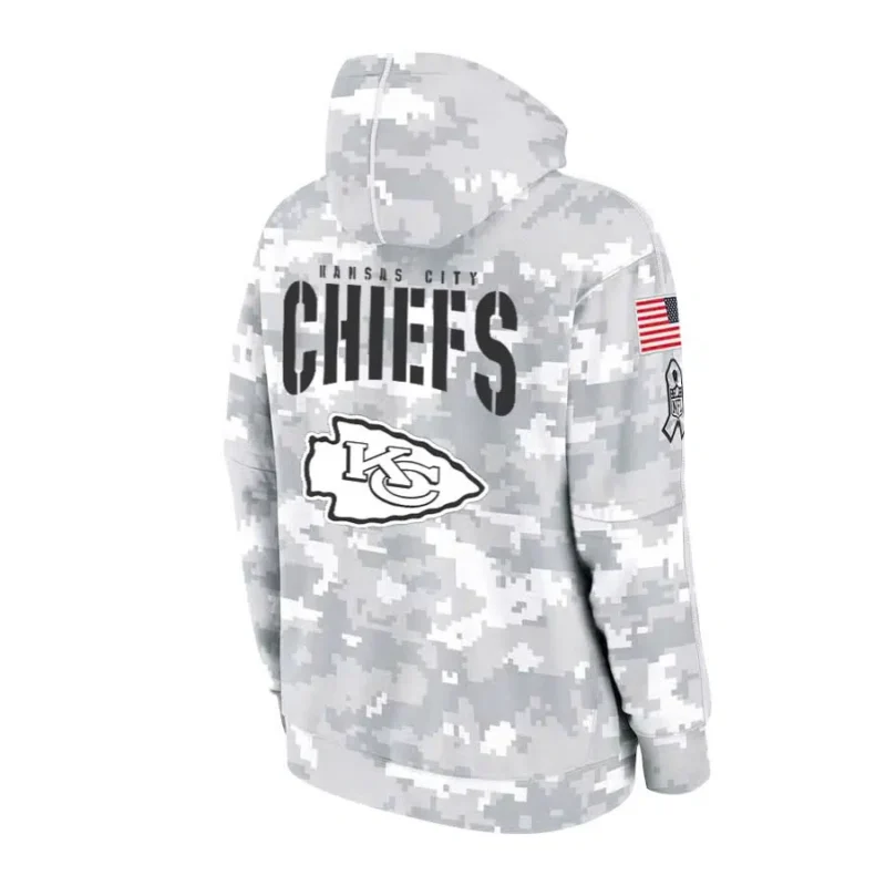 Kansas City Chiefs Arctic Camo 2024 Salute to Service Hoodie - Image 3
