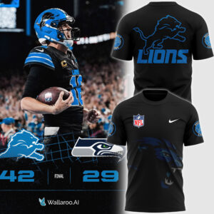 Men's Pro Standard Black Detroit Lions Mash Up T-Shirt