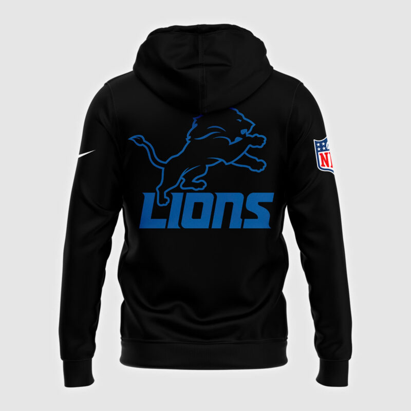 Men's Fanatics Black Detroit Lions Alternate Helmet Pullover Hoodie V2 - Image 3