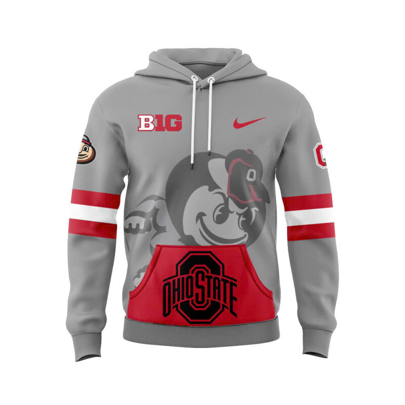 Men's Ohio State Buckeyes Nike Gray Game Hoodie - Image 2