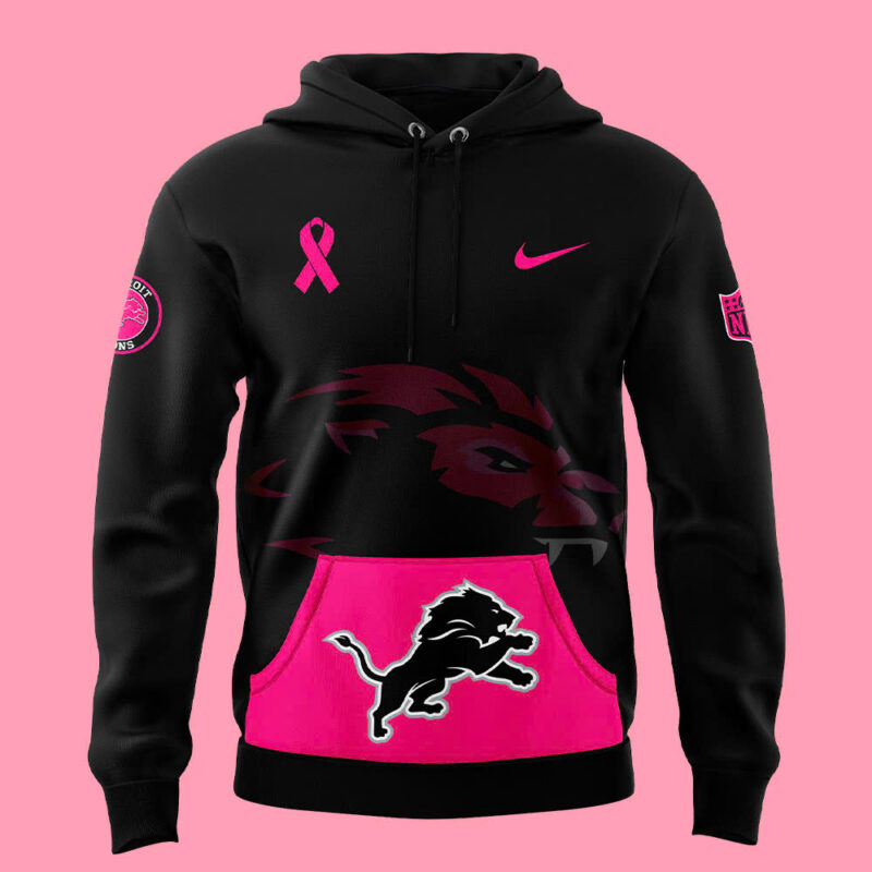2024 Detroit Lions " Breast Cancer Awareness" Hoodie - Image 2