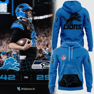 Men's Fanatics Blue Detroit Lions Alternate Helmet Pullover Hoodie