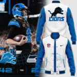 Men's NFL Pro Line by JH Design White Detroit Lions Full-Bomber Lightweight Jacket