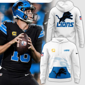 Men's Fanatics White Detroit Lions Alternate Helmet Pullover Hoodie V2