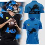 Men's Cutter & Buck Blue Detroit Lions Prospect Textured Stretch Polo V2