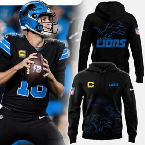 Men's Fanatics Full Black Detroit Lions Alternate Helmet Pullover Hoodie V2