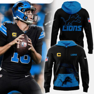 Men's Fanatics Black Detroit Lions Alternate Helmet Pullover Hoodie V2