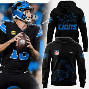 Men's Fanatics Full Black Detroit Lions Alternate Helmet Pullover Hoodie