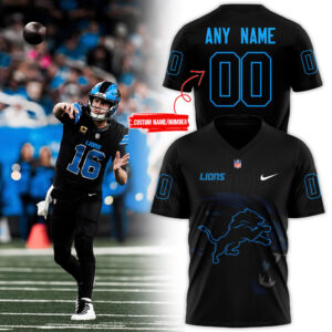 Men’s Fanatics Black Detroit Lions Alternate Helmet Pullover 2024 Jersey