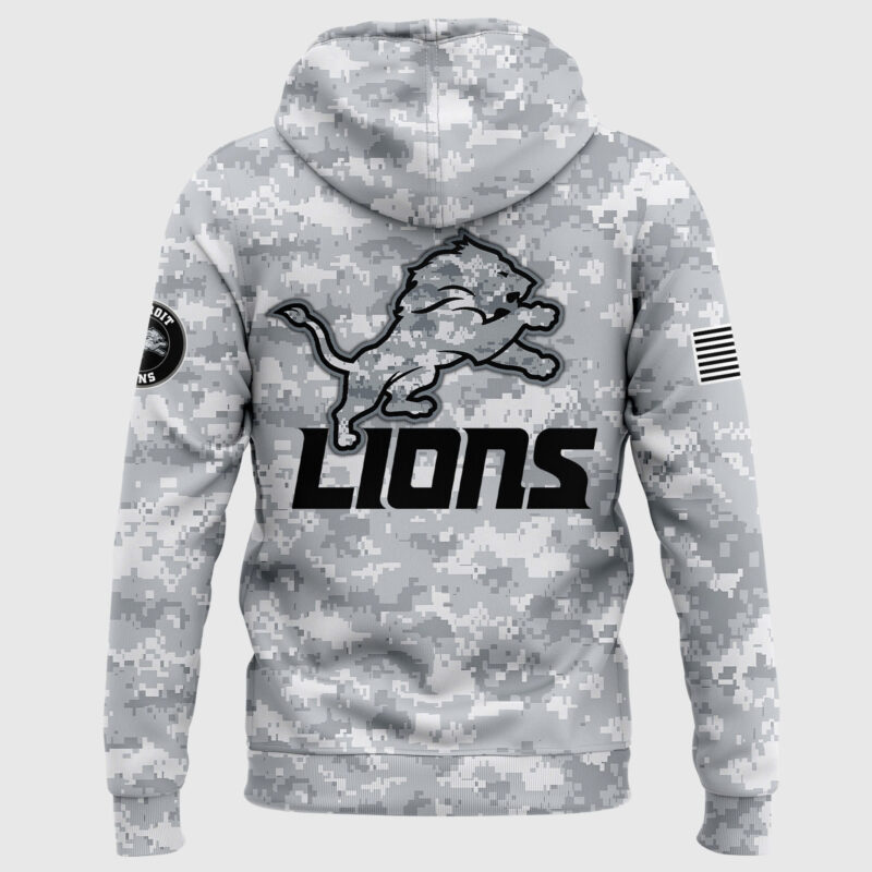 Men's Nike Arctic Camo Detroit Lions 2024 Salute to Service Club Fleece Pullover Hoodie - Image 3