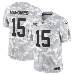 Men's Nike Patrick Mahomes Arctic Camo Kansas City Chiefs 2024 Salute to Service Limited Personalized Jersey