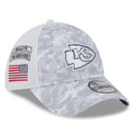 Men's New Era White Kansas City Chiefs 2024 Salute To Service Digital Camo 39THIRTY Flex Hat