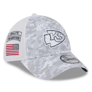Men's New Era White Kansas City Chiefs 2024 Salute To Service Digital Camo 39THIRTY Flex Hat