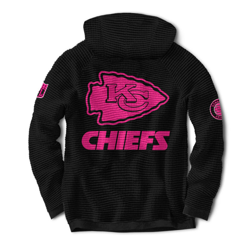 Men's Nike Black Kansas City Chiefs 2024 NFL Crucial Catch Club Pullover Waffle Hoodie - Image 3