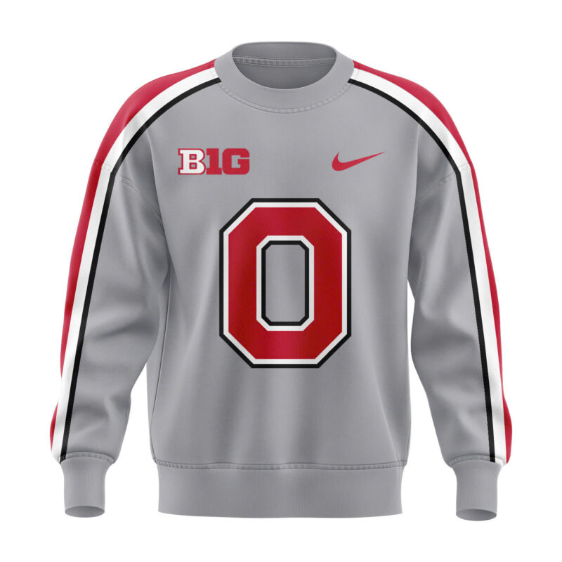 Men’s Ohio State Buckeyes Nike Gray Game Sweatshirt - Image 2