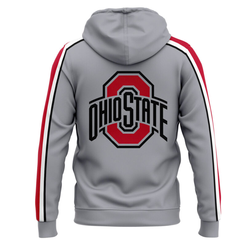 Men’s Ohio State Buckeyes Nike Gray Game Zip Hoodie - Image 3
