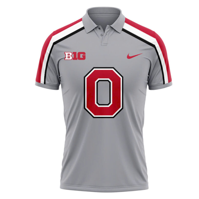 Men’s Ohio State Buckeyes Nike Gray Game Polo - Image 2