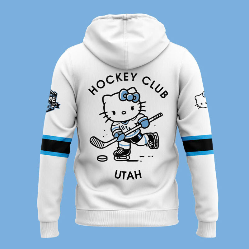 2024 Utah Hockey Club x Hello Kitty 50th Anniversary Hoodie (White) - Image 3