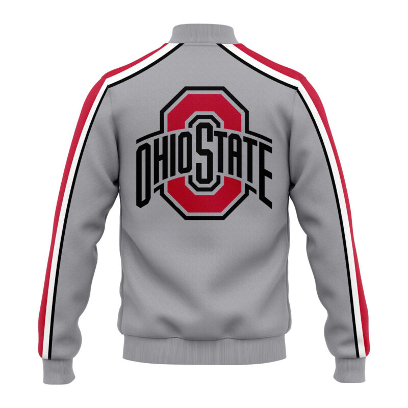 Men’s Ohio State Buckeyes Nike Gray Game Bomber Jacket - Image 3