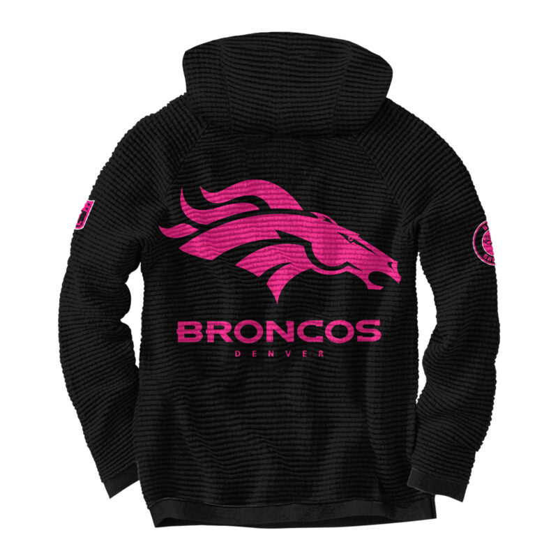 Men's Nike Black Denver Broncos 2024 NFL Crucial Catch Club Pullover Waffle Hoodie - Image 3