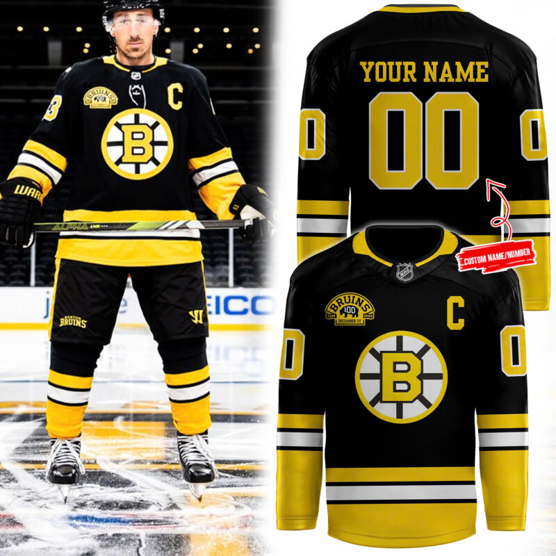 Men's Fanatics 2024 Boston Bruins Centennial Game Personalized Jersey