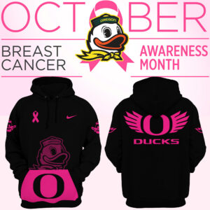 Women’s Nike Black Oregon Ducks Football 2024 Breast Cancer Hoodie