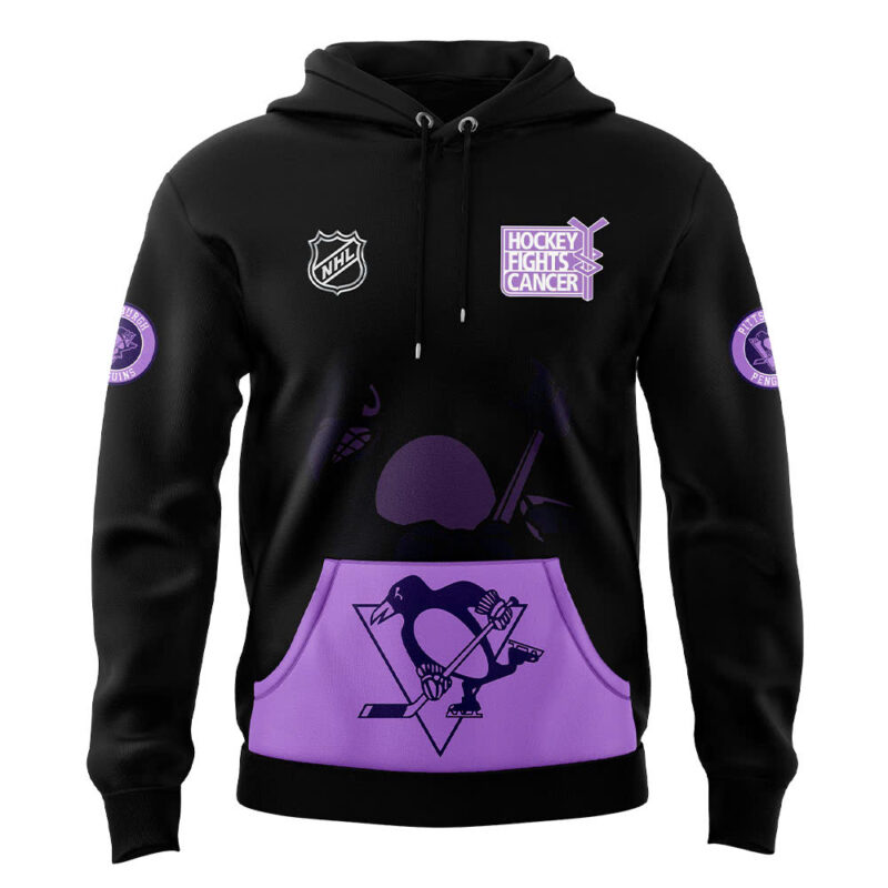 Pittsburgh Penguins "Hockey Fight Cancer" 2024 Hoodie - Image 2