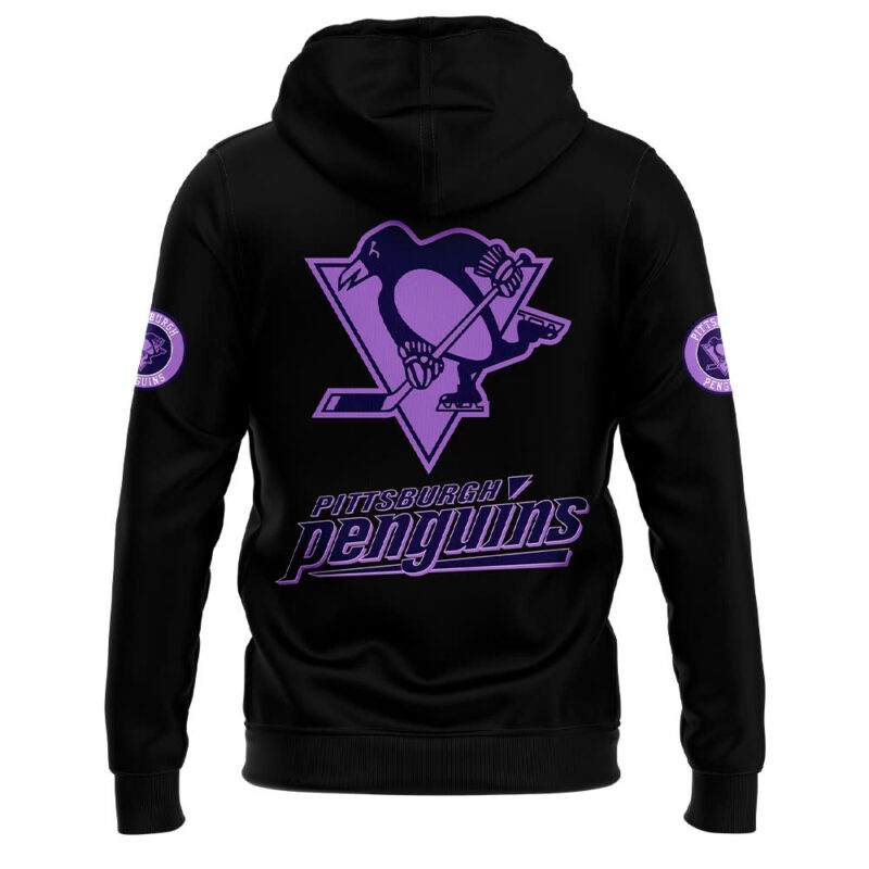 Pittsburgh Penguins "Hockey Fight Cancer" 2024 Hoodie - Image 3