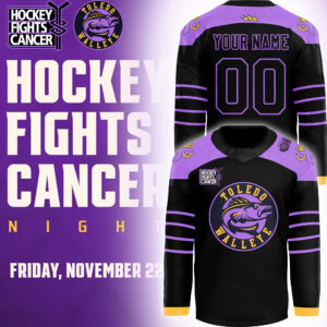 Toledo Walleye x Hockey Fight Cancer Night 2024 Custom Jersey