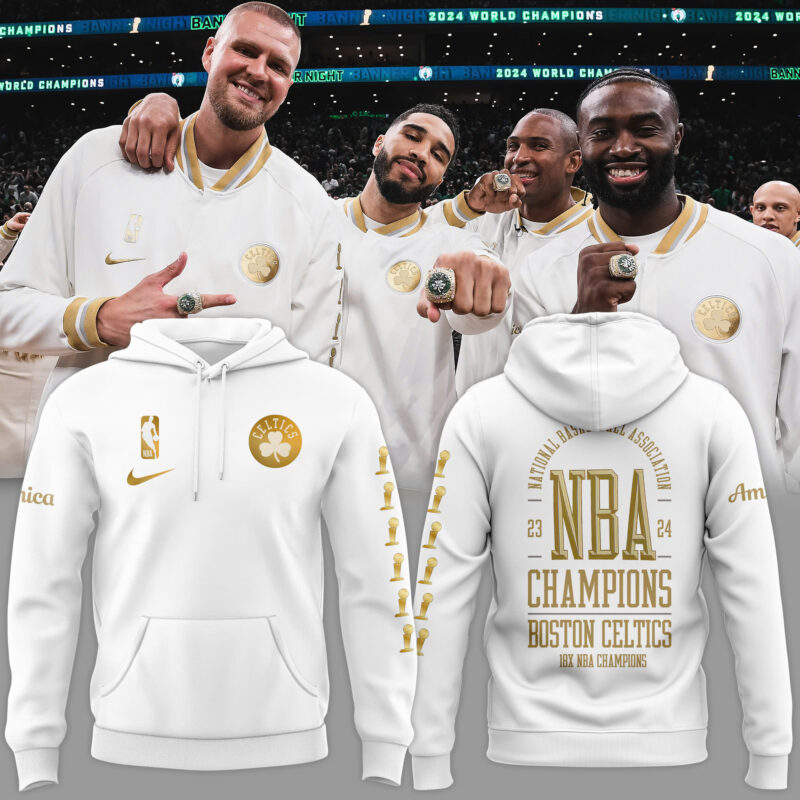 Unisex Nike White Boston Celtics 2024 NBA Finals Champions Hoodie