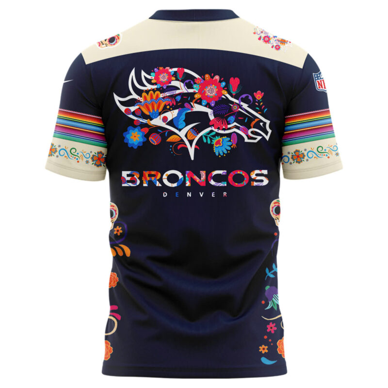 Denver Broncos NFL Dia De Los Muertos Premium Limited Tee - Image 3