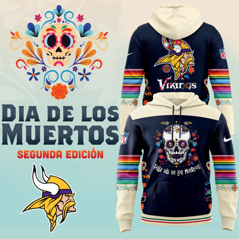Men's Nike Minnesota Vikings 2024 NFL Dia De Los Muertos Premium Limited Pullover Hoodie